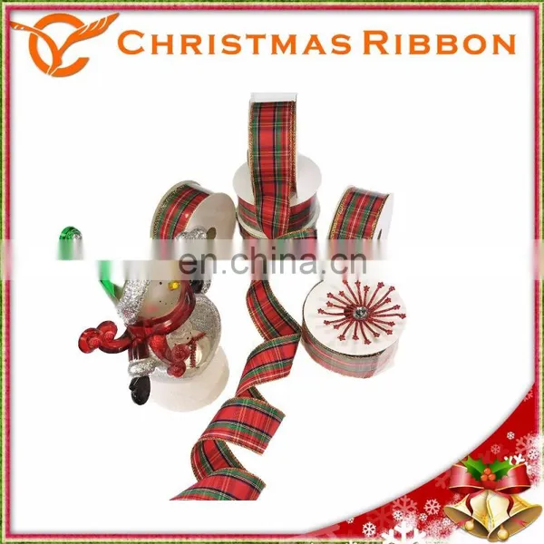 1.5" Merry Christmas Plaid Ribbon Rolls For Decorative Available photo-3