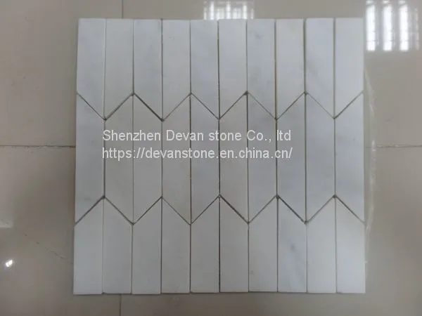 White Marble Brick Mosaic Tile Backsplash Mosaic photo-5