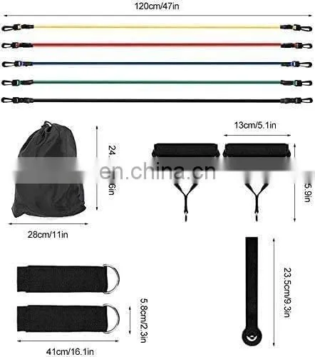 Adjustable Latex Resistance Loop Bands Pilates 11 Pcs Elastic Fitness Resistant Band photo-6