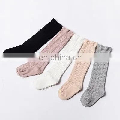 New Spring and Autumn Baby High Lace Stockings, Girls' Solid Color Combed Cotton Loose Mouth Children photo-2