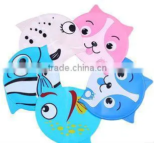 2013 Eco-friendly Red Shark Cartoon Silicone Swim Cap