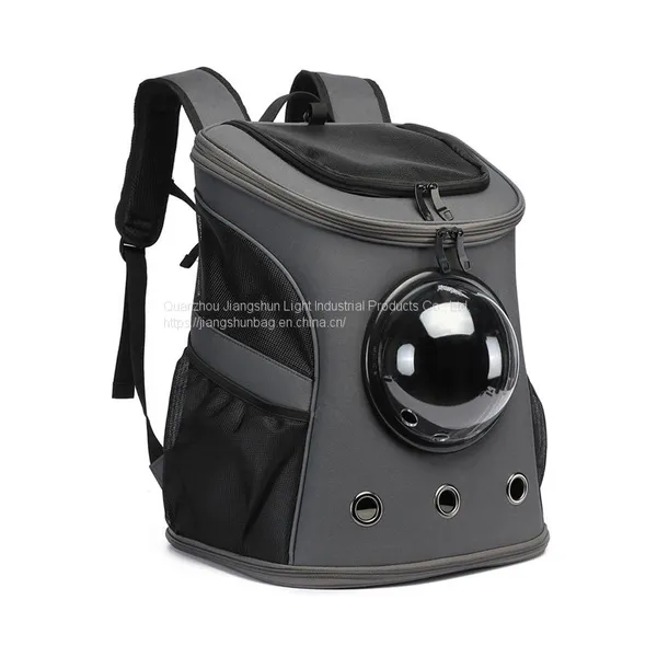 Amazon Customized Pet Backpack Bag Outdoor Travel Double Shoulder Space Transparent Folding Dog Carrier photo-3