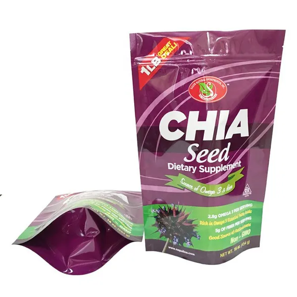 Chia Seed Packaging Bag/stand up Pouch Packaging/food Zipper Packing Bag photo-3