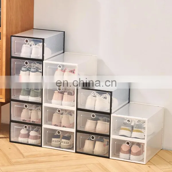 Plastic Front Shoe Case Transparent Sneaker Box Clear Custom Shoe Box Storage With Drawer Jordan Shoe Container photo-3