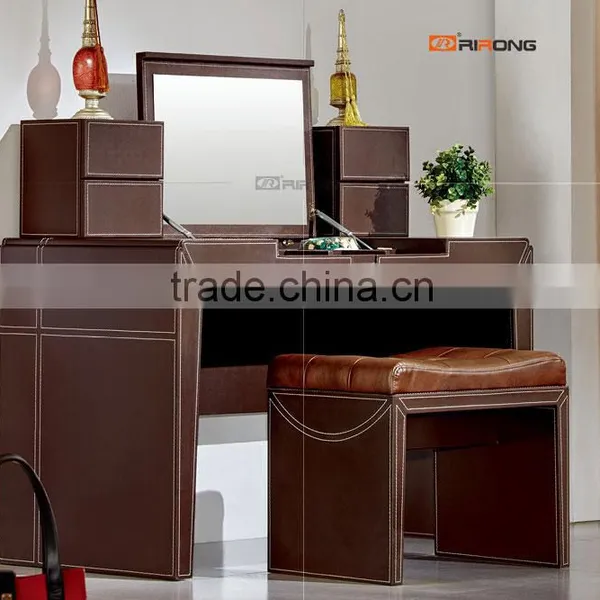 Genuine leather mirror dresser furniture
