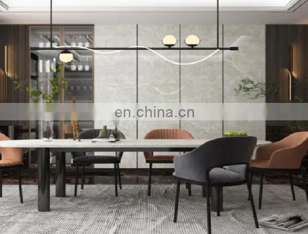 Tile Importer in Jeddah for Livingroom Floor White Marble Slab Porcelain Ceramic Tiles Book Match Factory photo-3