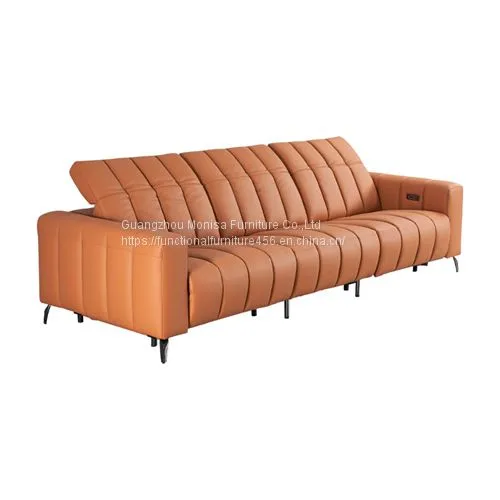 Modern Minimalist Fabric Multi-Functional Sofa Size Apartment Living Room Three-Seat Sofa photo-2
