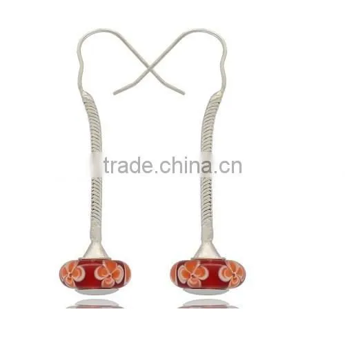 Murano Lampwork Glass Bead Earrings for Young Women photo-2