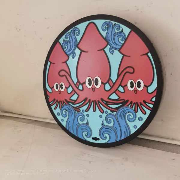 Customized Art Japanese Manhole Cover Painting Ductile Iron Copper Aluminum Relief Metal Ground Sculpture Boundary Post photo-2
