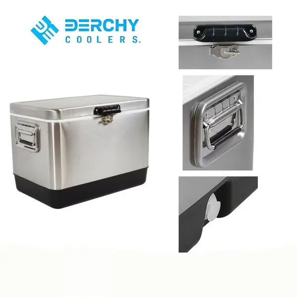Metal Cooler Box 51L Mini Freezer Box Customizable Color & Logo Cans-Friendly Gift for Fishing Camping Picnic Hunting Wine