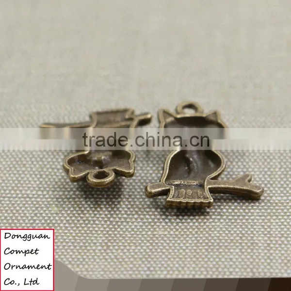 Wholesale Diy Jewelry Zinc Alloy Ancient Bronze 23*18mm Branches Owl Pendant photo-4