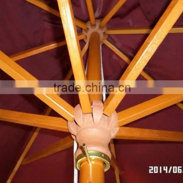 Outdoor Sun Parasol Wooden Patio Umbrella