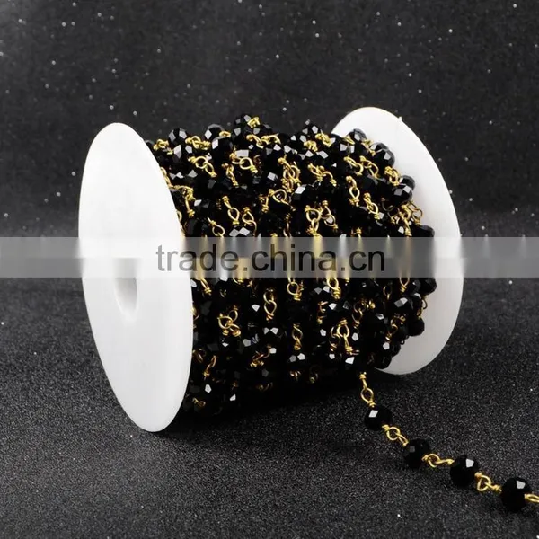 $4/meter by Trade Assurance- Cheap Natural Black Agate Stone Beaded Chains for Necklace Jewelry DIY photo-5