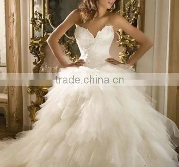 Best Selling Ivory Tulle Sweetheart High Quality Ball Gown Wedding photo-3