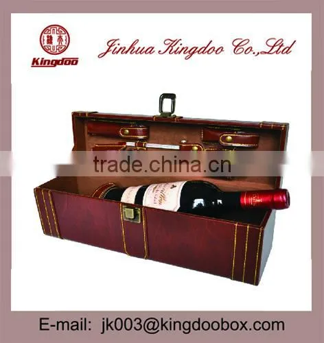 Jinhua Supplier Handmade Professional MDF Leather Wine Box Handle Latch Accessories Set