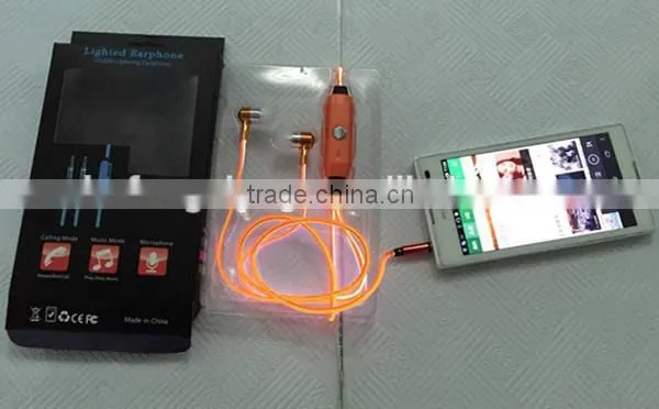 In-ear High Quality Custom Fashion el Light Earphone Wholesale Sports Cool Flash el Wire Earphones photo-2