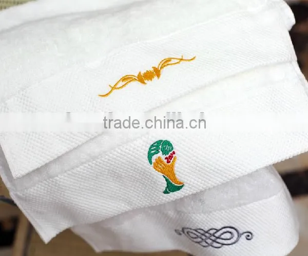 GaoYang Towel Factory100% Cotton Dobbby White Hotel Towel Embroidery Logo Hotel Gift Face Towel photo-4