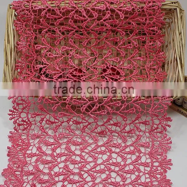 18.5cm Bulk Wide Embroidery Cotton Lace Trim,Color Lace Trim For Clothing photo-4