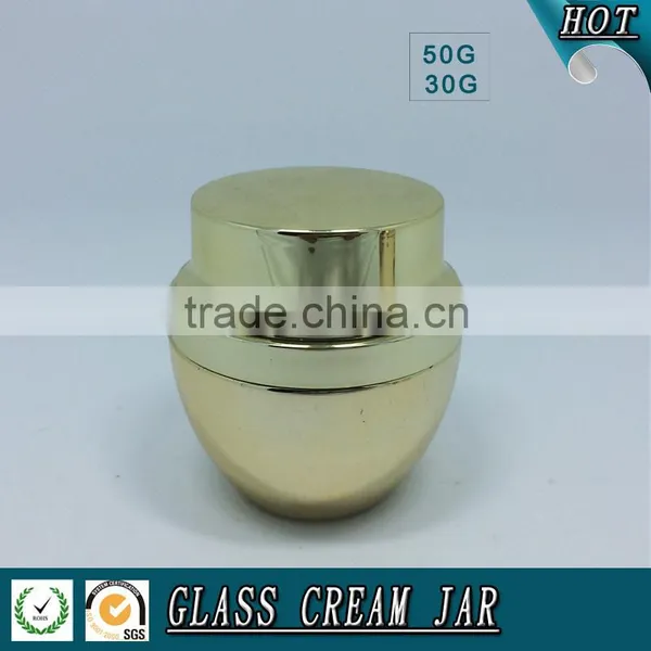50G 30G Gold Electroplating Glass Cosmetic Jar photo-2
