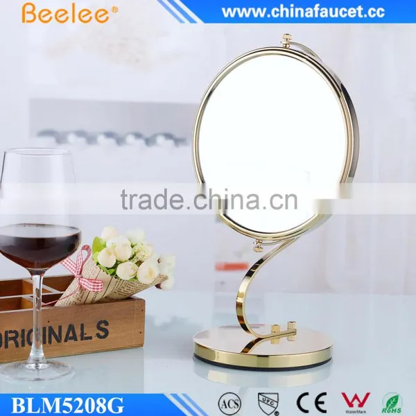 S Shape Frame 8'' Decktop Golden Decorative Makeup Mirror photo-4