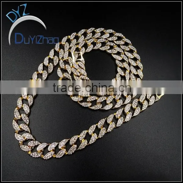 Hip Hop Gold Cuban Chains, Diamond Men's Cuban Chain Necklace Quality Choice photo-3
