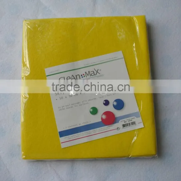 Needle Punched Nonwoven Fabric Yellow Color Viscose Floor Cleaning Cloth photo-3