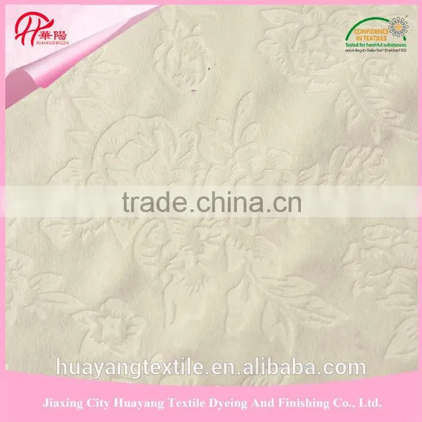 Wholesale White/pink Flower Minky for Toy Fabric