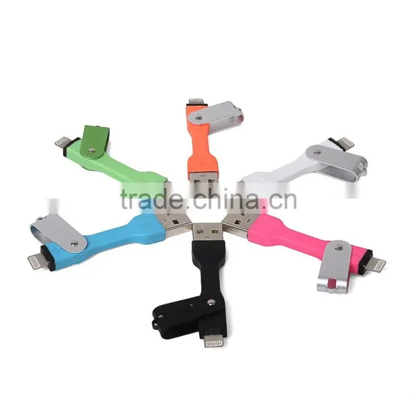 Funny Keychain Mini Micro USB Cable for Iphone