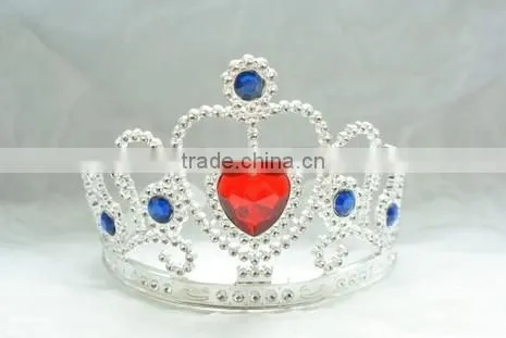 8.5cm High X 12cm Diameter Metallic Silver Heart Plastic Tiaras and Crowns photo-5
