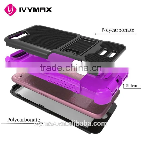 Low MOQ Hard Sheild Armor Combo Back Cover Case With Kickstand for Apple Iphone 7 Wholesale Cell Phone Case photo-6