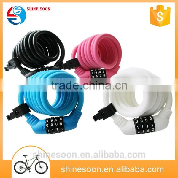 NEW Coiling Cable Key Bike Lock Curly Cable Lock Shinesoon Security Bicycle Lock photo-4