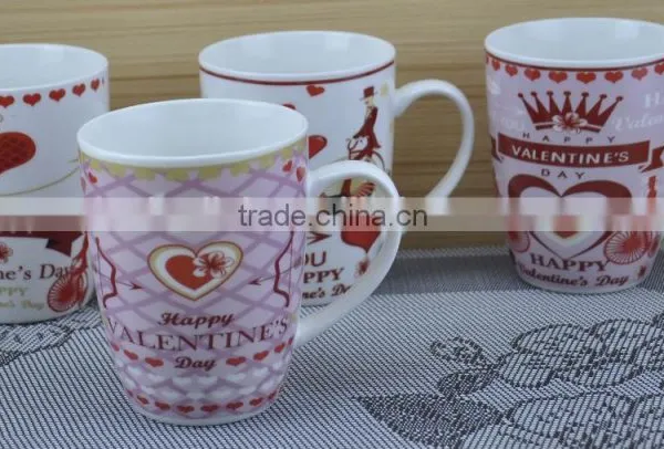 11OZ Valentine's Day Fully Decal Printed Coffee Cups, Shiny Surface Porcelain Mug, KL5002-355 photo-2