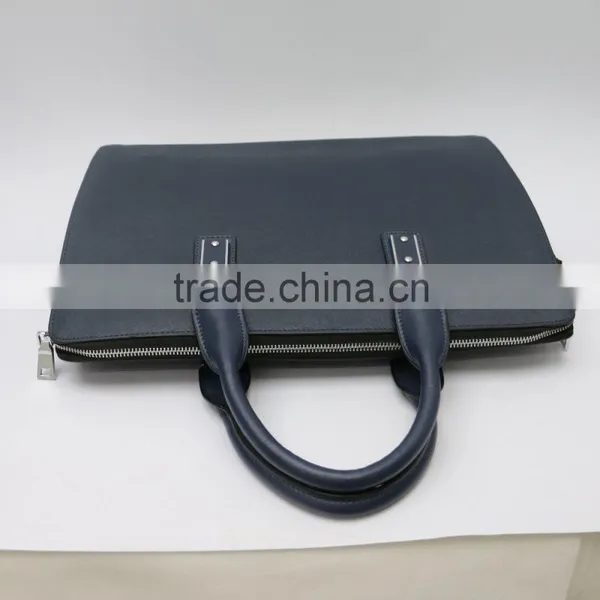 Wholesale Low Price High Quality Men's Blue Real Leather Business Briefcase photo-5