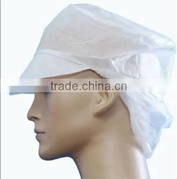 PP Nonwoven Disposable Peaked Cap/snood Cap With Peak