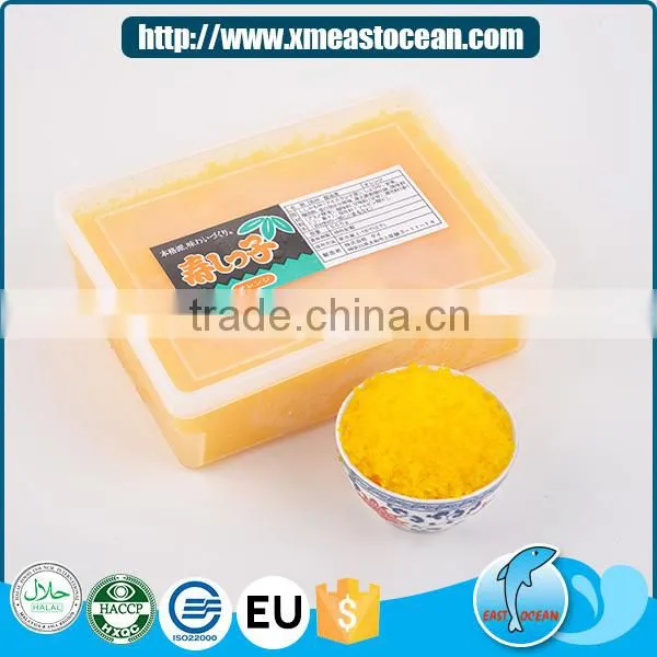 Japanese Sushi Material Healthy Seasoned Yellow Frozen Capelin Roe photo-3