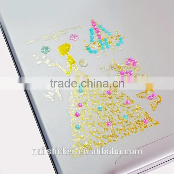 Custom Multi-application Metallic Tattoo With Rhinestone Gold Crystal Hair Tattoo Stickers photo-2