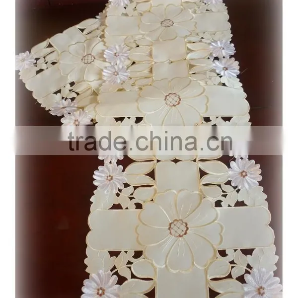 Cheap 100% Polyester Custom Embroidery Pattern Dining Table Cover