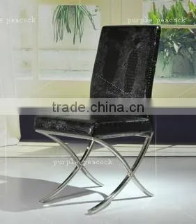 DC-3001 Cross Leg Leather Top Dining Chair photo-2