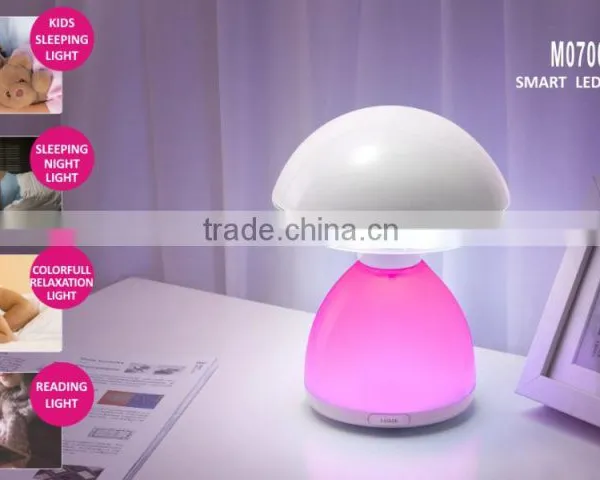 Fashion Design Colorful Atmosphere Mushroom Lamp Morden Touch Sensor Removeable Rechargeable LED Desk Lamp photo-3