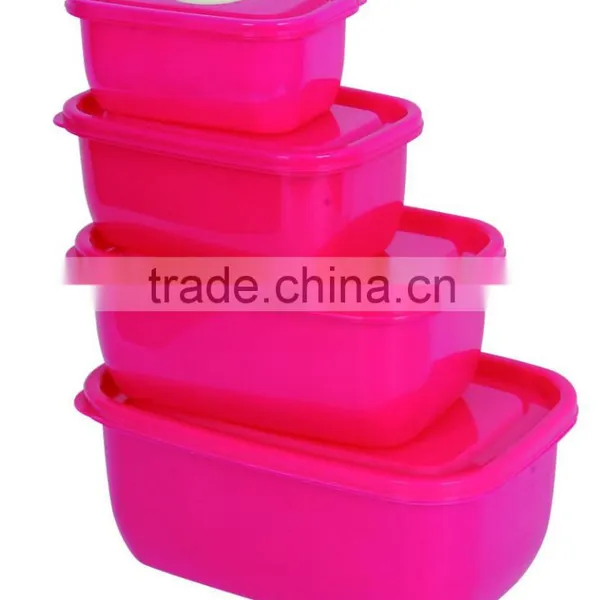4Pcs High Quality Family Used Squareness Microwave Plastic Food Storage Container photo-5