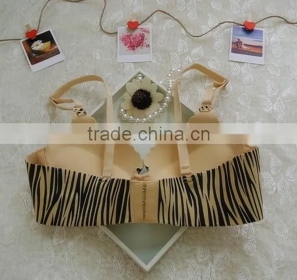 Zebra Print One Piece Seamless Bra Nylon Bra photo-2