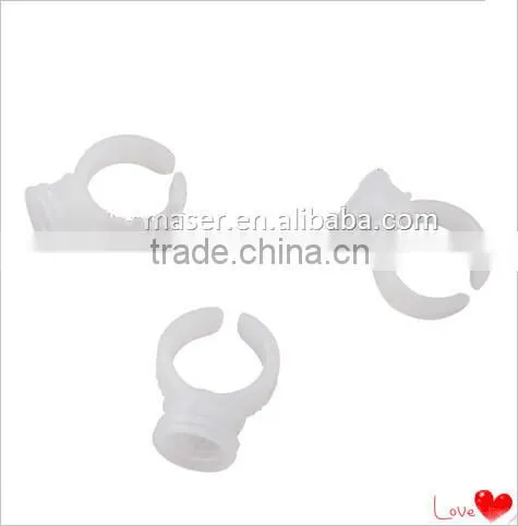 100 PCS Permanent Makeup Disposable Finger Ring Ink Cups With Sponge, Disposable Eyebrow Rings Caps photo-4