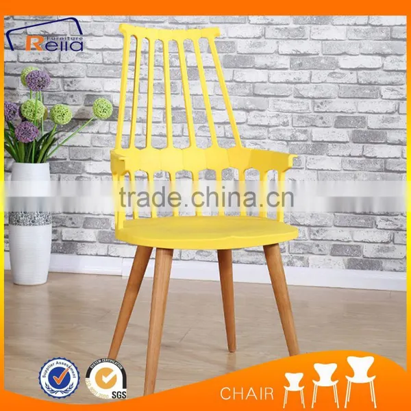 New Design Dining Room Plastic Chair With Wood Legs photo-2