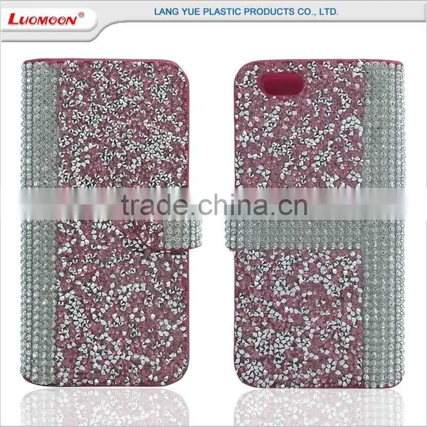 Oem Bling Diamond Flip Leather Phone Case For Iphone 5 5s 6 6s 7 photo-4