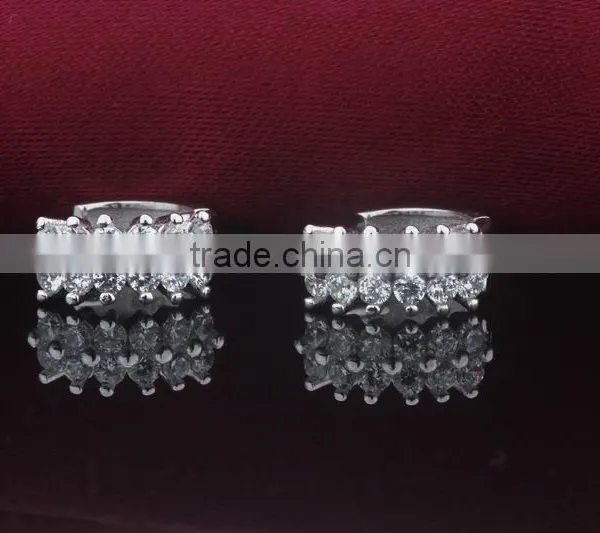 2015 Fashion Bar and Prong Setting Zircon Clip on Earrings for Women photo-4