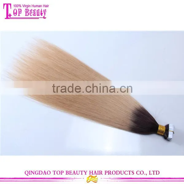 2016 Factory Hot Selling Ombre Two Colors Remy Tape Remy Human Hair Extension photo-4