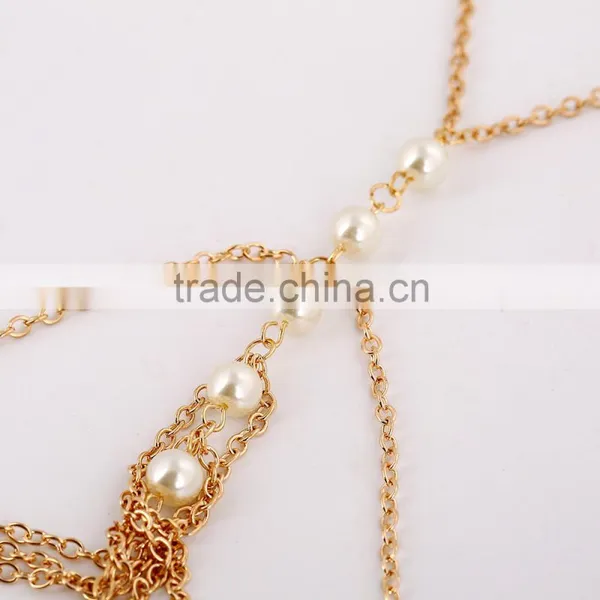 Multilayer Tassel Pearl Sexy Waist Chain photo-4