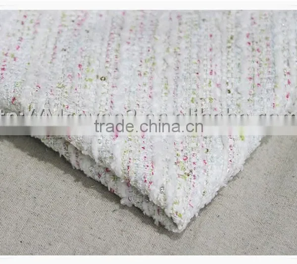 2016 Fashion White Thick Tweed Fabric, Heavy Woolen Tweed Fabric for Winter Garment photo-6