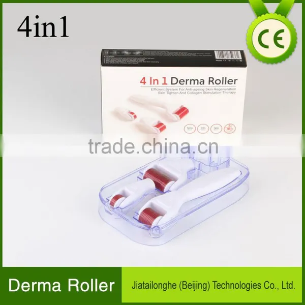 4 in 1 Derma Roller Factory Supply Microneedling Derma Roller Kit 300/720/1200 Stainless Needles Micro 4 in 1 Dermaroller photo-4