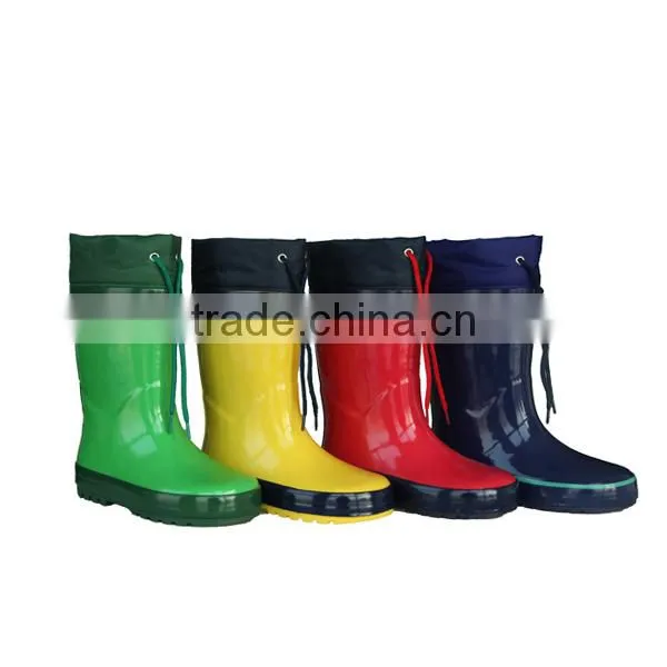 Children Rubber Rain Boots With Collar photo-5